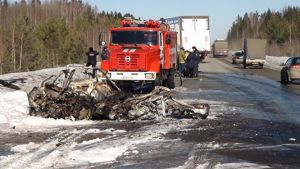 Страшная авария на Серовском тракте: после столкновения водитель заживо сгорел в своей машине