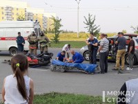 На Гальянке мотоциклист на BMW врезался в машину (фото)